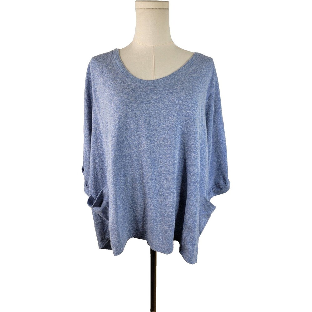 Free People FP Movement Oversized Blue Pockets Top Size Small
